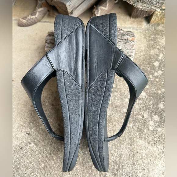 FitFlop Black Leather toe thong classy classic Sandals Sz-5. L - Picture 4 of 10